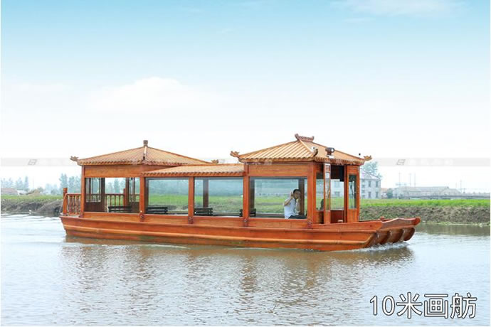 廠家直銷大型仿古電動(dòng)觀光游船 餐飲船 公園景區(qū)畫舫木船